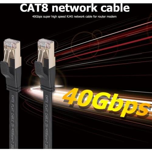 Cat8 Ethernet Cable 0.5m 1m SFTP Cat 8 Network LAN Patch Cord with Gold Plated RJ45 Connector for Router Modem PC