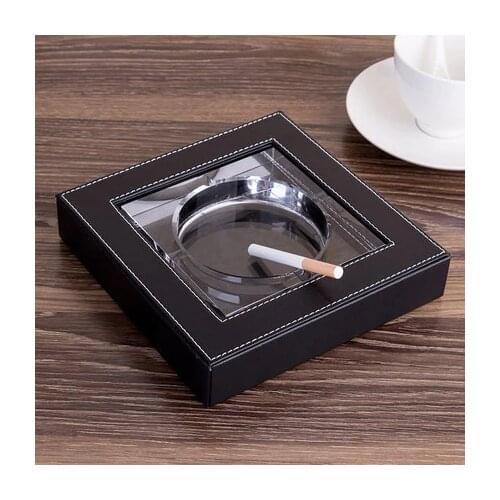 European cortical crystal glass ashtray large creative personality living room coffee table men retro office use