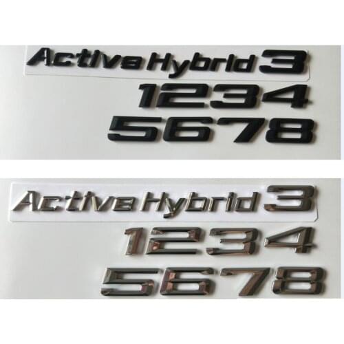 Chrome Black Fender Trunk Letters Badge Badges Emblem Active Hybrid 3 Emblems Active Hybrid 123456789 for BMW