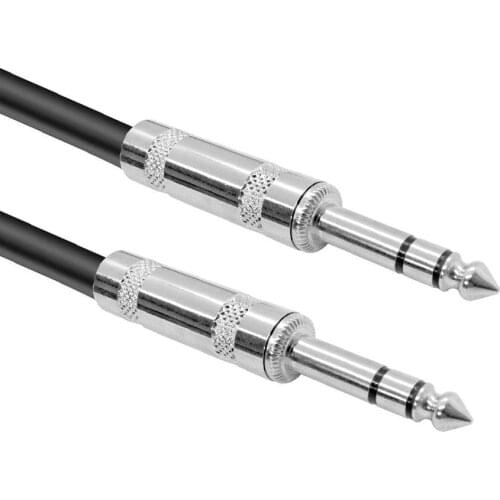 3ft TRS Stereo 1/4inch to 6.3mm Balanced Pro Audio Male to Male 16AWG Cable Cord