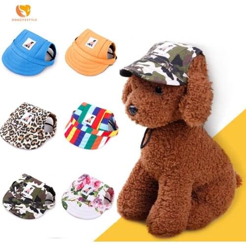 Pet Dog Cap Baseball Cat Leopard Hat Dogs Summer Headwear Visor Small Yorkshire Labrador Pet Accessories 8 Colours DOGGYSTYLE