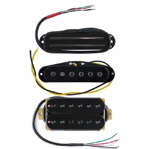 Ceramic Magnet Double Hot Track/single Coil/Humbucker Guitar Pickup HSH Kit, Suitable For Neck/middle/bridge Position, Black