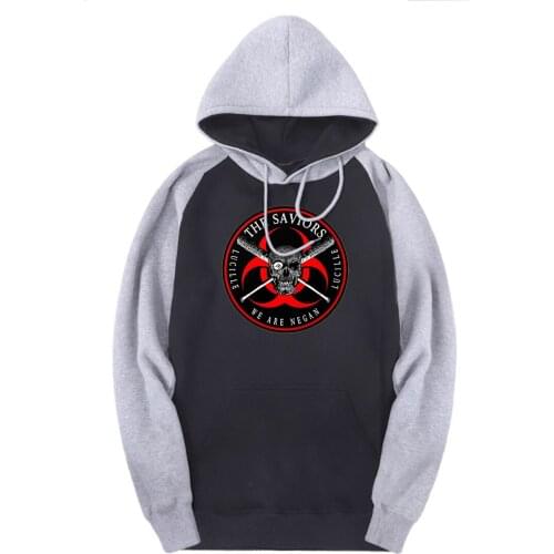2020 Cool Skull Print Sweatshirts Man Raglan Hooded Casual Fleece Tracksuits Brand Winter Hoodies Male Outdoor Moleton Masculino