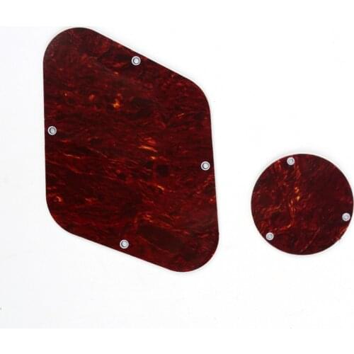 Musiclily LP Backplate and Switch Cover Set for Gibson Les Paul Guitar, 4Ply Red Tortoise