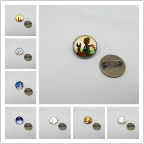New Le Petit Prince Round Brooch Little Prince Jewelry Fairytale Glass Cabochon Boys and Ladies Brooch Jewelry