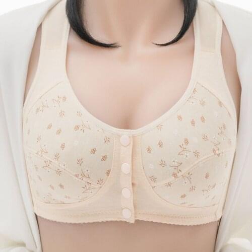 New Front Button Bra With 4pcs Buttons Plus Size Unlined Thin Bralette Wireless Lingerie Underwear 95120a