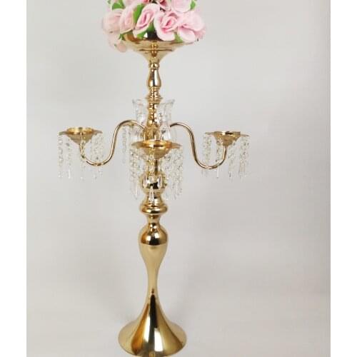 About 20 days sent )New style Gorgeous large tall crystal hangging crystal glass candelabra for wedding centerpiece senyu0050