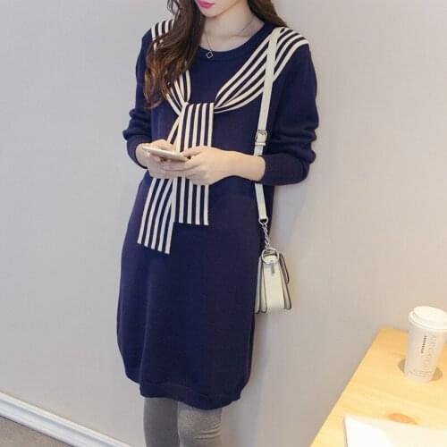 Autumn Winter Maternity Elastic Solid color Sweater Dress Expectant Mother Sweater Pregnant Women Pregnancy Warm Shawl Clothes