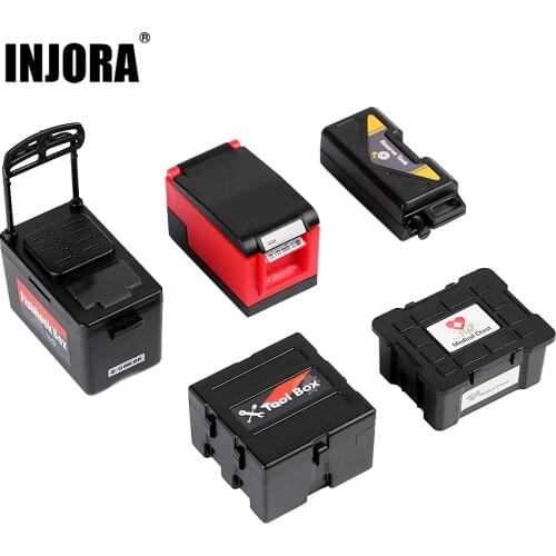 INJORA 5PCS Plastic Simulation Fishing Box Medical Chest Tool Case for 1:10 RC Crawler Car Traxxas TRX4 TRX6 Axial SCX10 90046