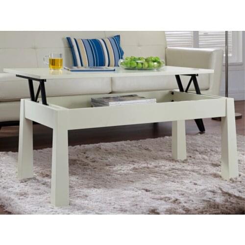 Lift table. Solid wood multifunctional small family sitting room tea table table. Creative folding table
