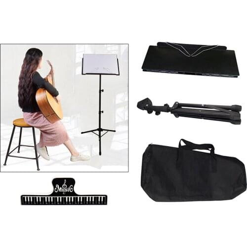 Music Stand Professional Sheet Music Stand Folding Music Stand with Clip Holder, Carrying Bag