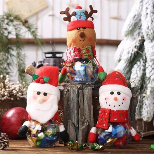 Christmas Gift Bags Candy Jar Storage Bottle Santa Bag Sweet Christmas Candy Bag Boxes Child Kids Gifts New Year 2022 Navidad