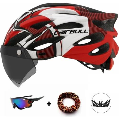 Stylish Cycling Helmets Triathlon Safe Taillight Helmet with Magnetic Goggles MTB Race Road Bike Bicycle Helmet Casco Ciclismo