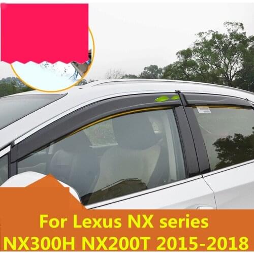 For Lexus NX series NX300H NX200T 2015-2018 Car Window Sun Vent Visor Rain Guards Sun/ rain Shield decoration Auto Accessories