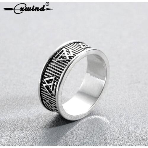 Cxwind Vintage Valknut Ring Scandinavn Odin Symbol Norse Viking Mens Boys Biker Knuckle Rings Fashion Statement Ring Jewelry