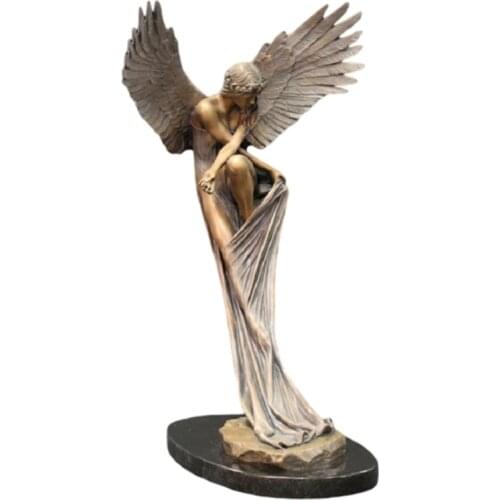 Redemption Angel Statue Desktop Ornaments Ancient Mini Statue Elegant Angel Sculpture Art Statue Decoration for Home Office