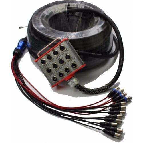 High quality KUILONG Pro Audio 12 channel Stage Snake Cable with box 20M