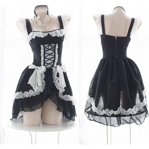 Japanese Pure Kawaii Retro Court Suit Gothic Sexy Retro Home Service Dress Soft Girl Super Cute Sexy Lingerie