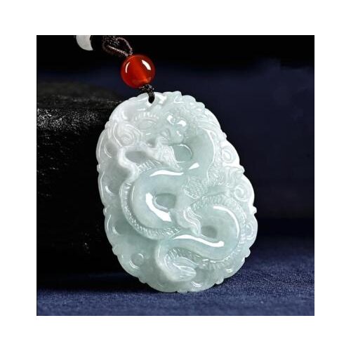 Zheru jewelry natural Burmese jade A grade carved dragon pendant necklace jewelry best gift