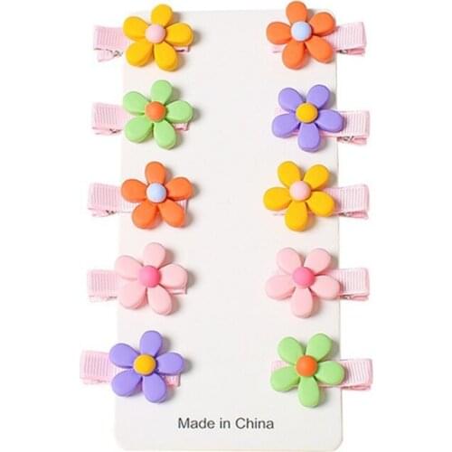 20PCS Children Hair Decorations Girls Lovely Cartoon Cat Flower Rabbit Image Hairpin Pu Boutique Clip Hairclips Gift For Kids