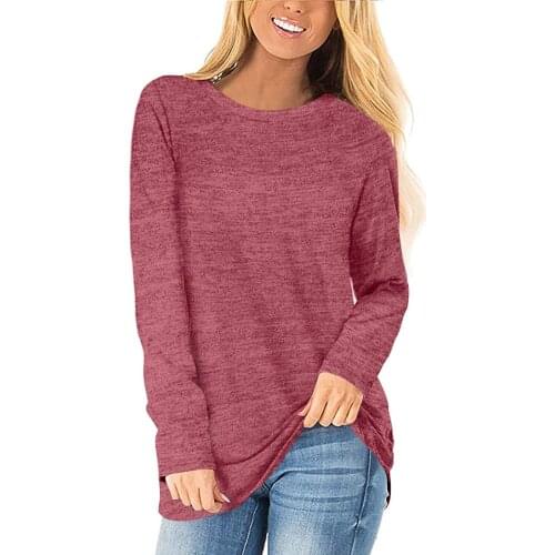 40# Womens Elegant Basic Blouses Long Sleeves Outdoor Leisure Round Neck Casual Shirts Smooth Winter Wear Водолазка Женская