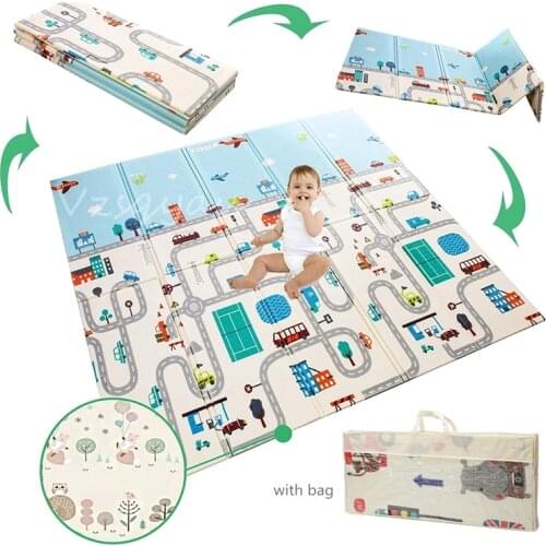 1cm Thick Foldable Floor Baby Play Mats Kids Playmat Crawling Carpet Children Toddler Thermal Rug Game Pad Foam Educational Toys