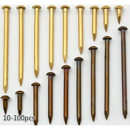 10-100pcs of brass diameter1.2mm 1.5mm 2mm 3mm iron small mini round head nail nails, suitable for jewelry boxes, boxes, hinges