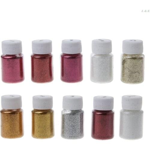 10 Colors Handmade Lasers Bright Glitters Sequins Pigment Kit DIY Crystal Epoxy Resin Mold Fillings Jewelry Making G32D