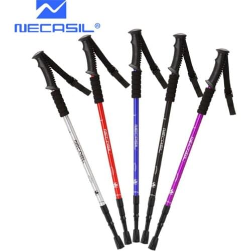 2Pcs/lot Nordic Walking Stick Trekking Poles with Antishock and Quick Lock System Telescopic Collapsible Ultralight crutches
