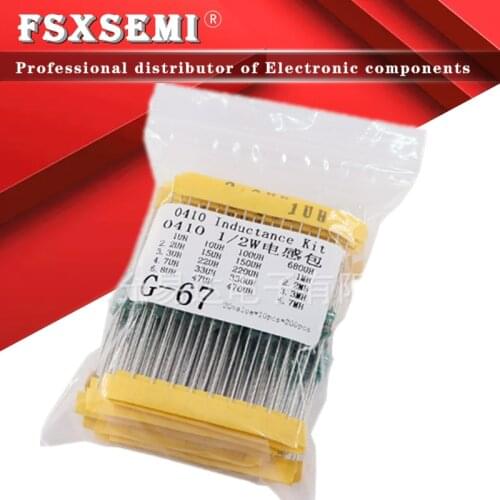 20values*10pcs=200pcs 0410 1/2W Color Ring inductance 1UH~4.7MH DIP Inductors Assortment Kit