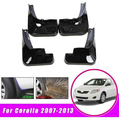 4pcs Car Mud Guards For Toyota Coralla 2007-2010 2011 2012 2013 Custom Fit No Drill Mud Guards Flare Splash Guards Kits Molded