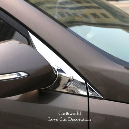 Car Styling Accessories For 2015 KIA SPORTAGE R ABS Chromium Exterior Column Pillar Side Fender Rear View Mirror Cover Trim