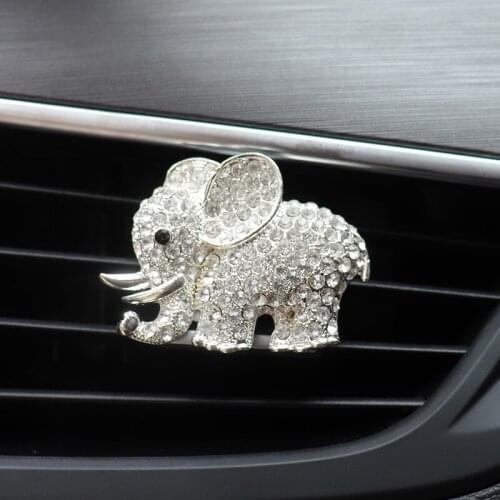 Diamond Elephant Car Accessories Interior Auto Decor Car Smell Aroma Vent Clip Car Perfume Clip Air freshener In Car Ornaments
