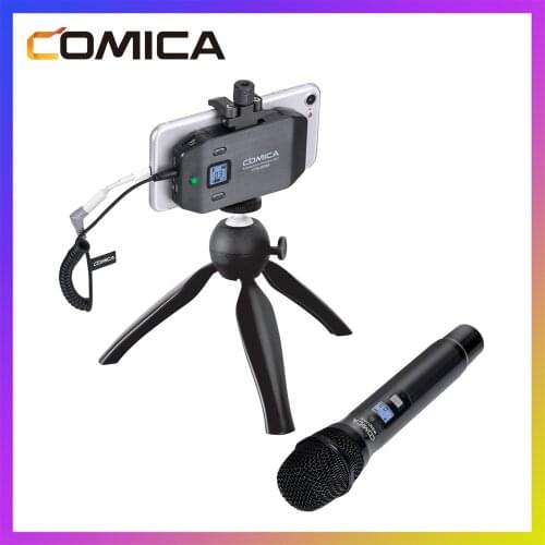 Wireless Smartphone Microphone System Comica CVM-WS50(H) 6 Channels Handheld Microphone for iPhone Samsung Huawei Mobile Phones