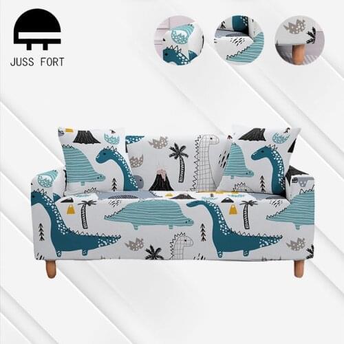 1/2/3/4 Seater Elastic Sofa Covers Cartoon Dinosaur Pattern Couch Non-slip Stretch Protector Cover for Living Room Sofas Decor