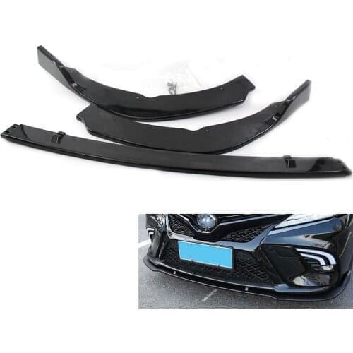 Black ABS Front Bumper Lip Cover Trim Fit for Toyota Camry 2018 SE/XSE 3Pcs/Set