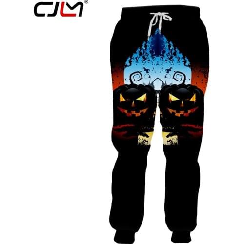 CJLM Halloween Black Pumpkin Man Sweatpants Best Selling Fashion Mens Colored Squares Pants Casual Brand Trousers