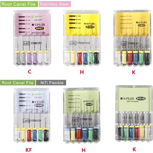 1/5/10 Pack Dental Hand Use Flexible NITI Stainless Steel Material Root Canal Endodontics C/H/K-Files/K-Flex 08-15#/15-40# 25mm