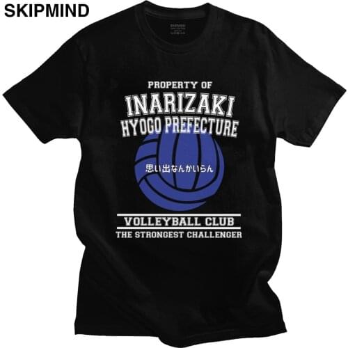 Property Of Inarizaki Volleyball Club T Shirt for Men Pure Cotton Haikyuu T-shirt Short Sleeve Japan Manga Animation Tee Merch