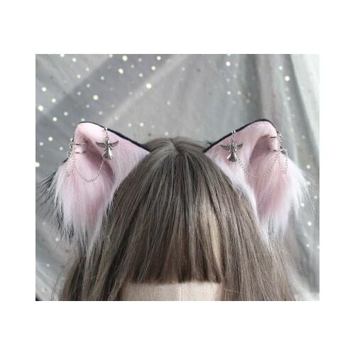 Hand-made cat ear cos beast ear cat ear clip cute headdress dark goth sweet ear lolita animal ear