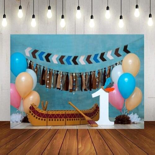 Ribbon Balloon Handmade Boat Happy Series Background Childrens Birthday Party Scene Decoration Studio Photography Photo Cloth