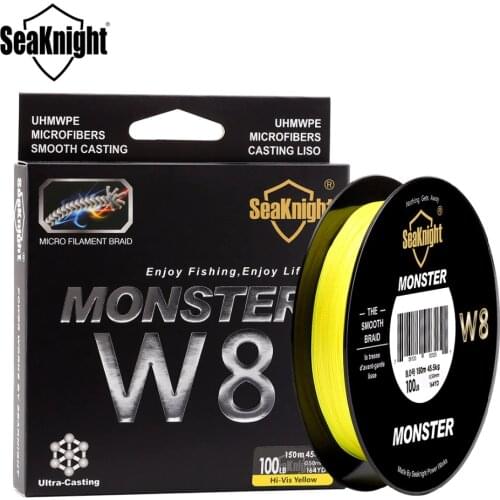 SeaKnight MONSTER W8 Fishing Line 150M 8 Strands Braided Fishing Multifilament PE Line 15 20 30 40 50 80 100LB