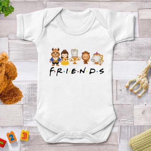 Disney Summer Baby Friends Clothes Cute Streetwear Bodysuits Cotton Casual Base Briefs Tops Harajuku Loose Newbron Gifts Pullove