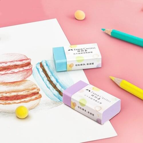 Hot Selling FABER CASTELL New Macaron Color Pencil Eraser Pastel Colour Natural Rubber Super Clean Art School Office Supplies