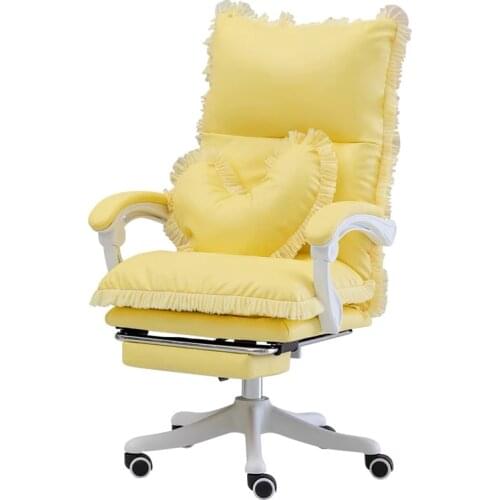 New high quality WCG gaming chair girls cute yellow computer armchair office home lifting adjustable chair swivel chair