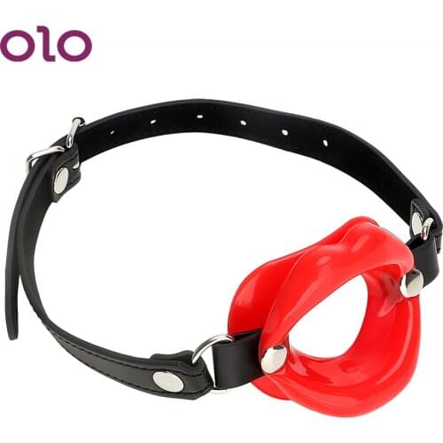 OLO O Ring Oral Fixation Open Mouth Gag SM Bondage Leather Rubber Lips Erotic Toys Fetish Sex Toys for Couples Sex Shop
