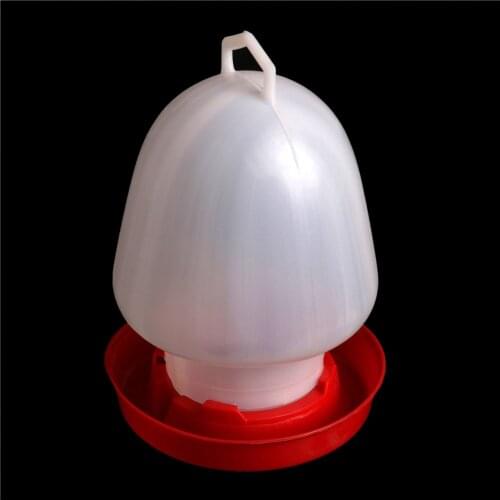 1L Drinking water fountain plastic drinker white barrel red base poultry chicken house for livestock feeding & watering supplies