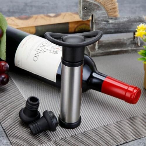 Wine Stopper with Vacuum Pump Bar Accessories Air Lock Aerator Stainless Steel Bottle Stopper Keep Wine Fresh Saver Sealing