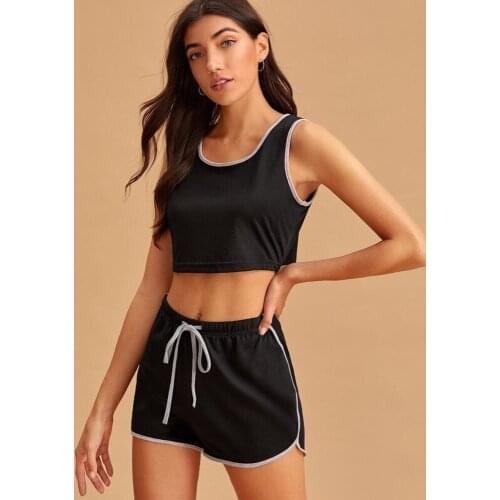 Sports Suit Female Insta-Famous Casual Pajamas Summer Gym Running Clothes Loose Fitness Sleepwear Thin Quick-Drying Homewear