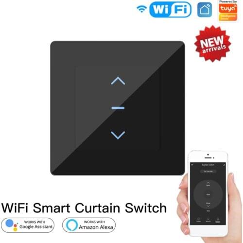 Tuya WiFi Smart Curtain Switch Touch Motorized Roller Curtain Modules APP Remote Contorl Work with Alexa Google Home Automation